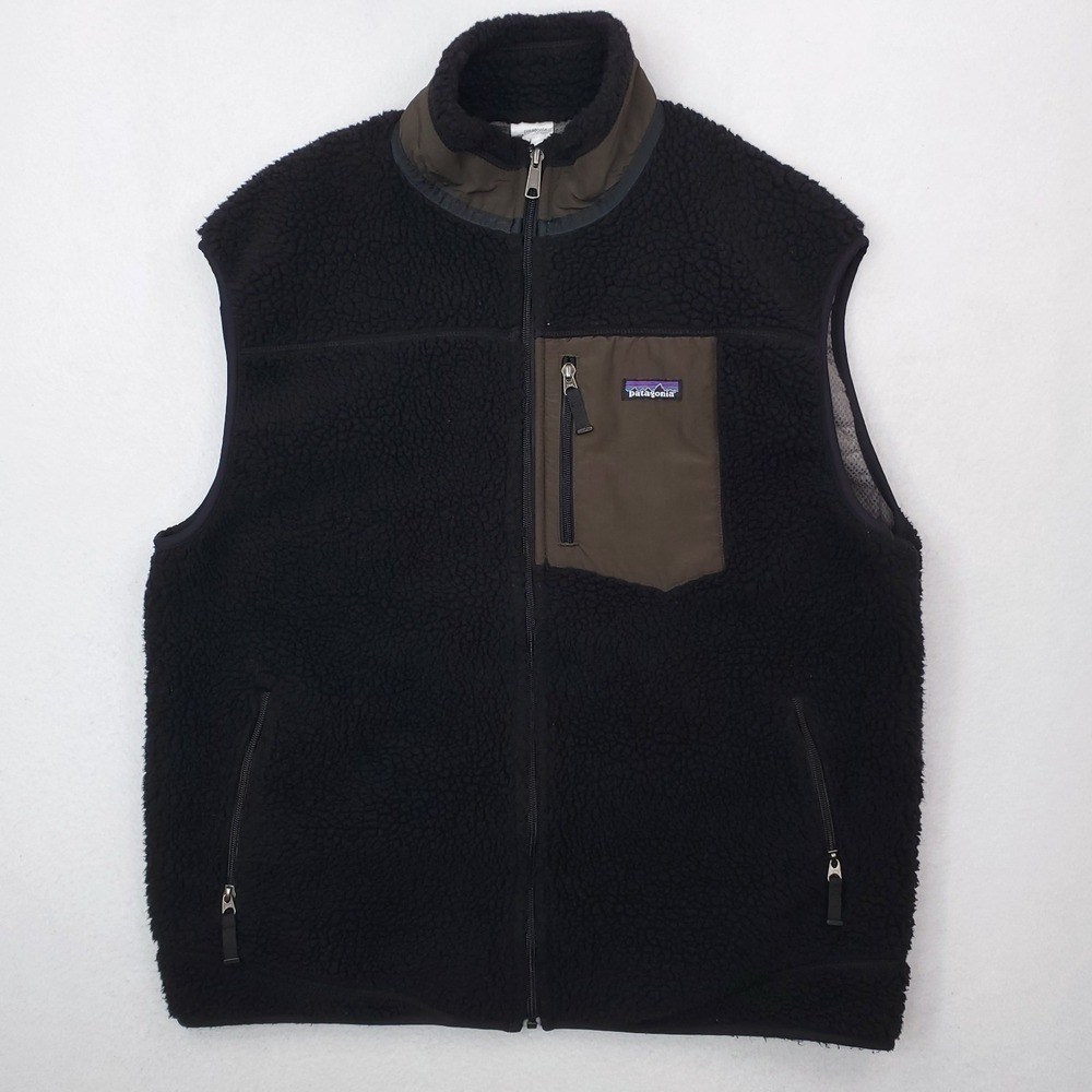 Patagonia Classic Retro X Vest Mens Extra Large Black Deep Pile Fleece Jacket 08